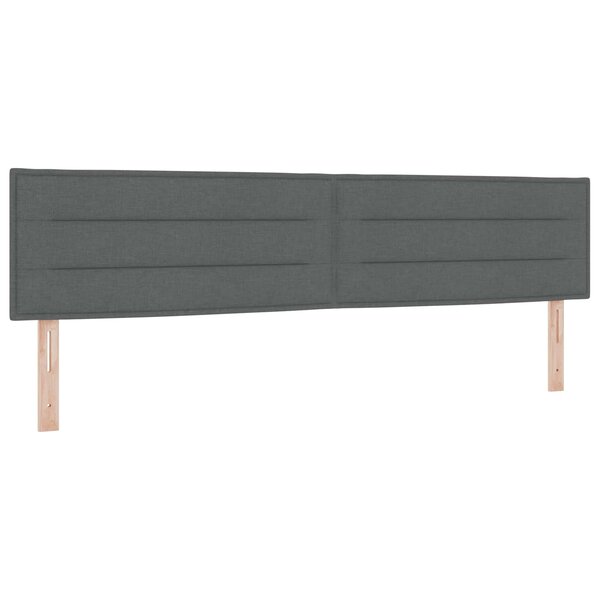 vidaXL Tête de lit LED avec bandes LED Gris foncé 200 cm tissu