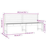 vidaXL Banc de jardin 201 5 cm bois massif de douglas