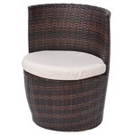 vidaXL Mobilier de bistro 3 Pièces avec coussins Résine tressée Marron