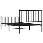 vidaXL Cadre de lit métal sans matelas et pied de lit noir 100x200 cm