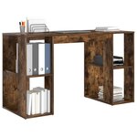 vidaXL Bureau Chêne fumé 130 x 50.5 x 75 cm Bois d'ingénierie