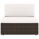 vidaXL Salon de jardin 9 Pièces avec coussins Marron Résine tressée