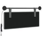 vidaXL Tête de lit suspendue Avec lumière LED Gris foncé Tissu