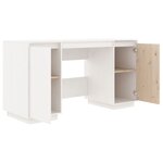 vidaXL Bureau blanc 140x50x75 cm bois massif de pin