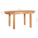 vidaXL Table basse 90x50x45 cm Bois de teck solide