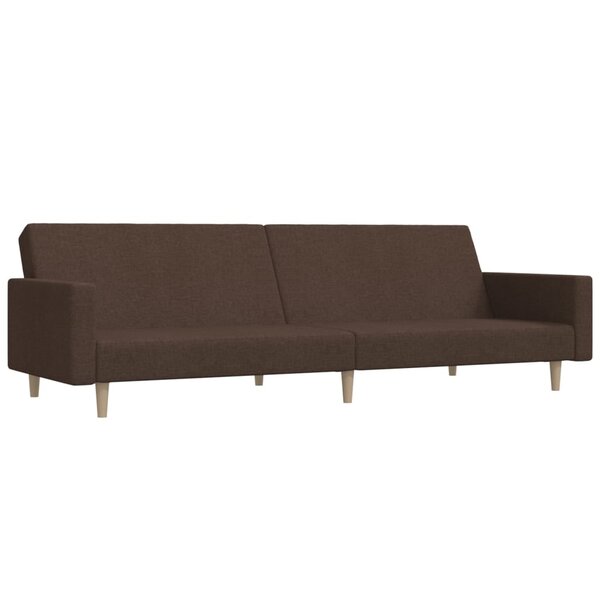 vidaXL Canapé-lit à 2 places Marron Tissu