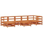 vidaXL Ensemble de salon de jardin 8 Pièces Brun cire Bois de pin massif