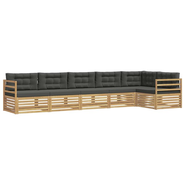 vidaXL Ensemble de canapés d'extérieur 6 Pièces Blanc et anthracite