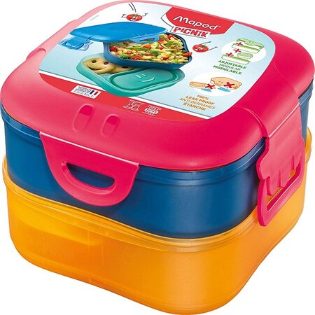 MAPED Boîte à déjeuner Picnik 3en1 capacité 1,4 litres Concept enfants , en PP, 3 compartiments, étanche