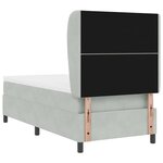 vidaXL Lit à ressorts avec matelas Gris clair 90 x 200 cm Velours