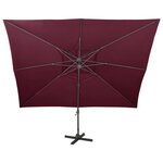vidaXL Parasol de jardin déporté avec double dessus Bordeaux Rouge 400 x 300 cm