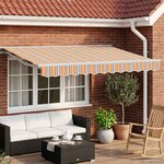 vidaXL Auvent rétractable manuel Orange Gris Bleu Blanc 3 x 2 5 m