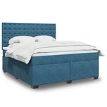 vidaXL Sommier à lattes de lit et matelas bleu 180x200 cm velours