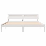 vidaXL Cadre de lit avec des lumières à LED Blanc 200 x 200 cm bois