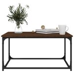 vidaXL Table basse Chêne marron 80x50x40 cm Bois d'ingénierie et fer