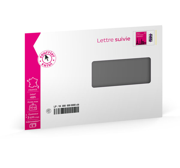 Prêt-à-Poster - Lettre Suivie - 50g  - Enveloppe à fenêtre à l'unité