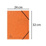 Chemise À Élastique Sans Rabats Carte Lustrée 355gm2 - A4 - Orange - X 25 - Exacompta