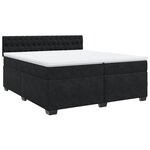 vidaXL Sommier à lattes de lit et matelas Noir 200x200 cm Velours
