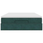 vidaXL Cadre de lit ottoman avec matelas vert foncé 140x190 cm velours
