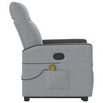 vidaXL Fauteuil de massage inclinable Gris clair Tissu