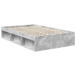 vidaXL Cadre de lit avec tête de lit Béton 120 x 200 cm Pin massif