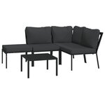 Salon de jardin meuble d'extérieur ensemble de mobilier 5 pièces avec coussins gris acier 02_0016379