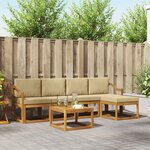 vidaXL Ensemble de canapés d'extérieur 6 Pièces Naturel et Beige
