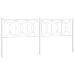 vidaXL Tête de lit métal blanc 200 cm