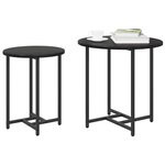 vidaXL Ensemble de tables d'appoint 2 Pièces Chêne noir