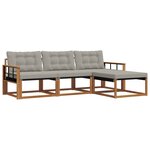 vidaXL Ensemble de canapés d'extérieur 4 pc Naturel et gris clair