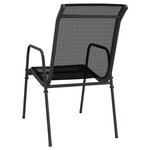 vidaXL Chaises de jardin lot de 6 Acier et textilène Noir