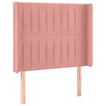 vidaXL Tête de lit avec oreilles Rose 93x16x118/128 cm Velours