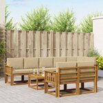 vidaXL Ensemble de canapés d'extérieur 9 Pièces Naturel et Beige