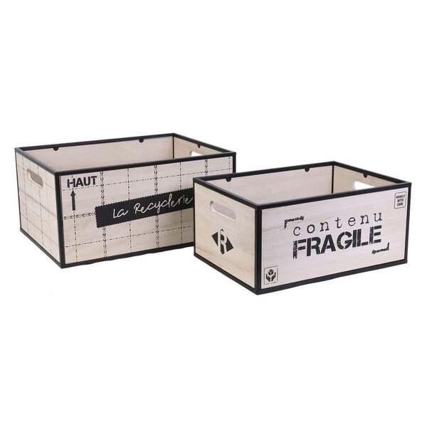Cagette de rangement en bois recyclerie (lot de 2)