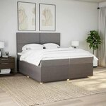 vidaXL Sommier à lattes de lit avec matelas Taupe 200x200 cm Tissu