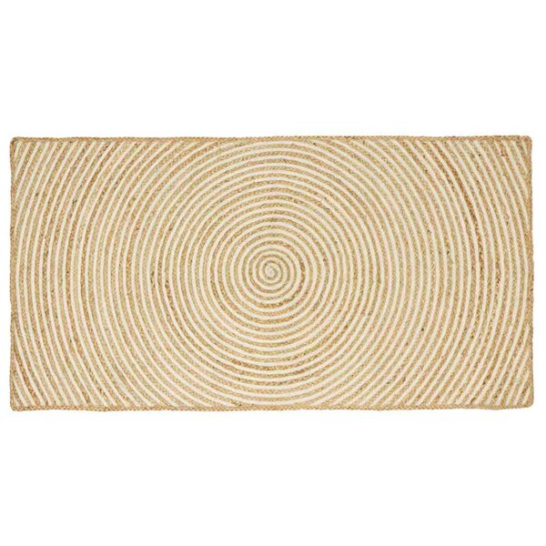 vidaXL Tapis Naturel et Blanc 60 x 110 cm Jute