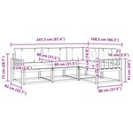 vidaXL Ensemble de canapés d'extérieur 3 pc Blanc et crème Polyester