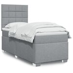 vidaXL Sommier à lattes de lit et matelas Gris clair 90x190 cm Tissu