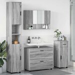 vidaXL Ensemble de mobilier de salle de bain 4 Pièces Sonoma gris