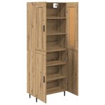vidaXL Haut Armoire 2 Pièces Chêne artisanal Bois Aggloméré et Verre