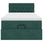 vidaXL Cadre de lit ottoman avec matelas vert foncé 90x200 cm velours