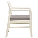 vidaXL Salon de jardin 3 Pièces avec coussins Plastique Blanc