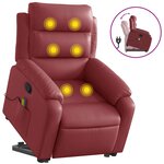 vidaXL Fauteuil inclinable de massage Rouge bordeaux Similicuir