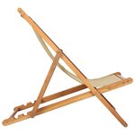 vidaXL Chaise de plage Beige Bois de teck massif