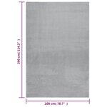 vidaXL Tapis shaggy doux lavable 200x290 cm Antidérapant Gris