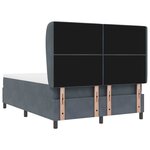 vidaXL Lit Box Spring avec matelas gris foncé 140x200 cm en velours