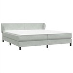vidaXL Sommier à lattes de lit et matelas gris clair 180x220cm velours