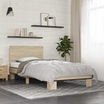 vidaXL Cadre de lit avec tête de lit Chêne Sonoma 80 x 200 cm