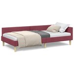 vidaXL Cadre de lit d'angle Autre Rouge bordeaux 100 x 200 cm