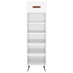 vidaXL Armoire à chaussure Blanc brillant 30x35x105 cm Bois ingénierie